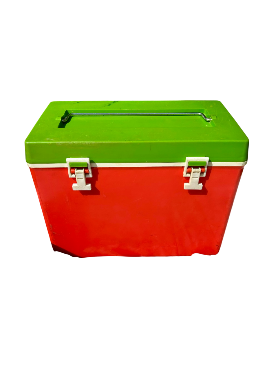 Glacière rouge et verte