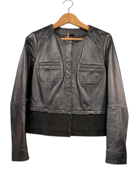 Veste en cuir noire - Comptoir des Cotonniers, taille 40