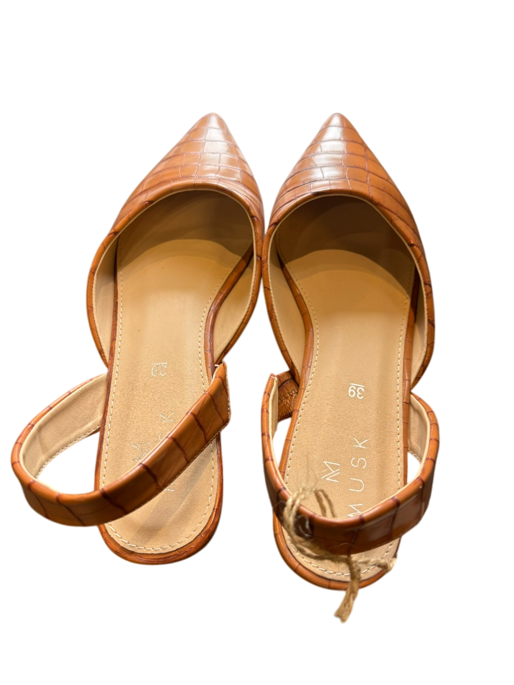 Chaussures Musk marron en cuir effet crocodile, pointure 39