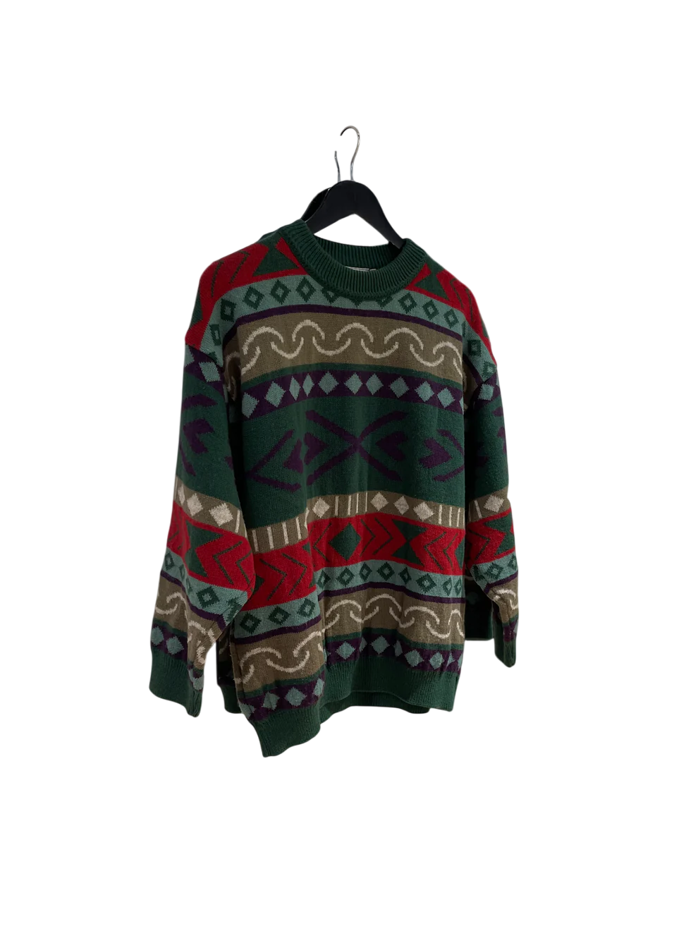 Pull vintage coloré à motifs M