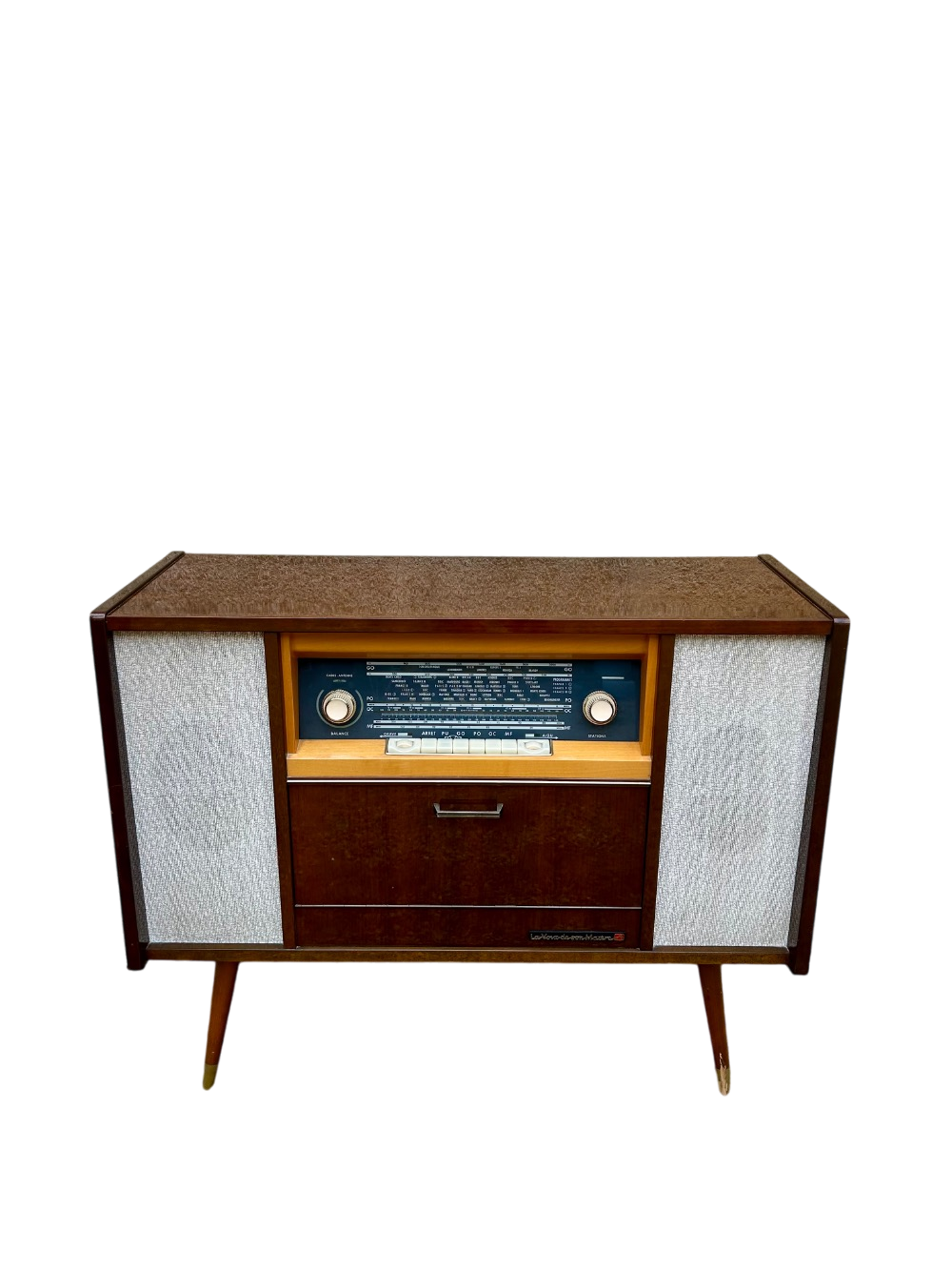 Meuble radio vintage en bois