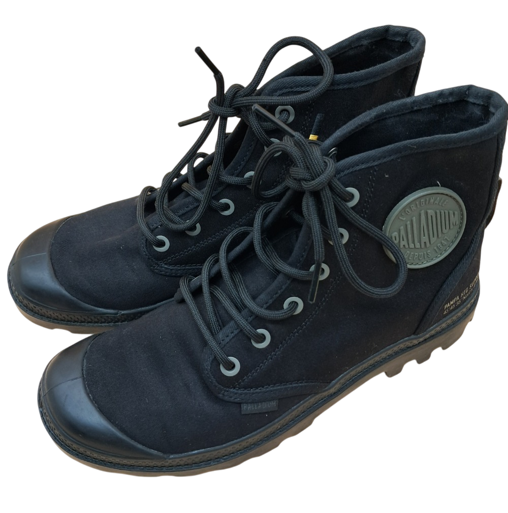 Boots Palladium noires en coton