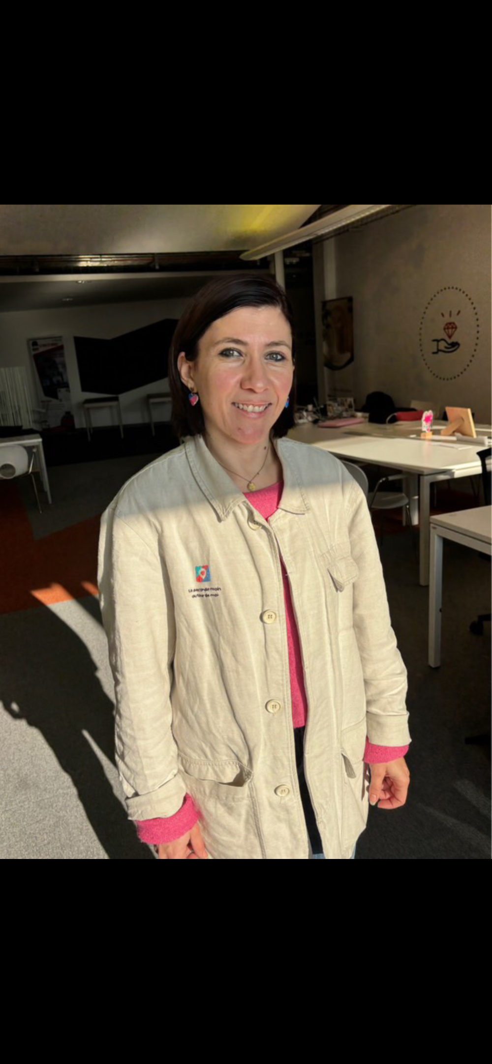 Veste en lin beige local relove, taille M