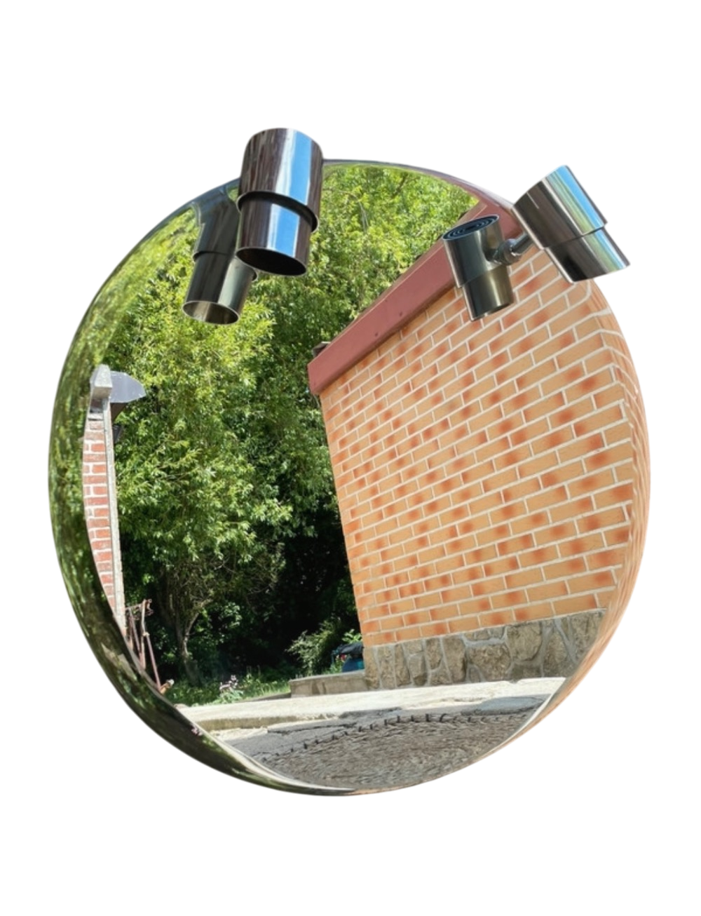 Miroir circulaire avec cadre en métal