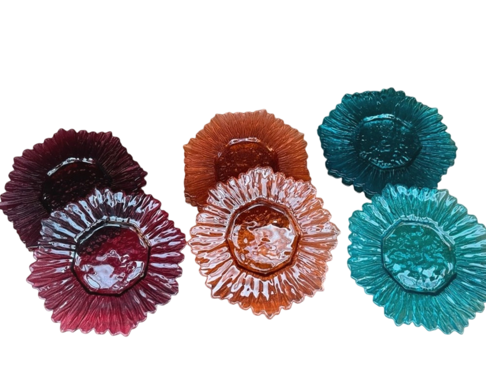 Ensemble de 6 assiettes en verre