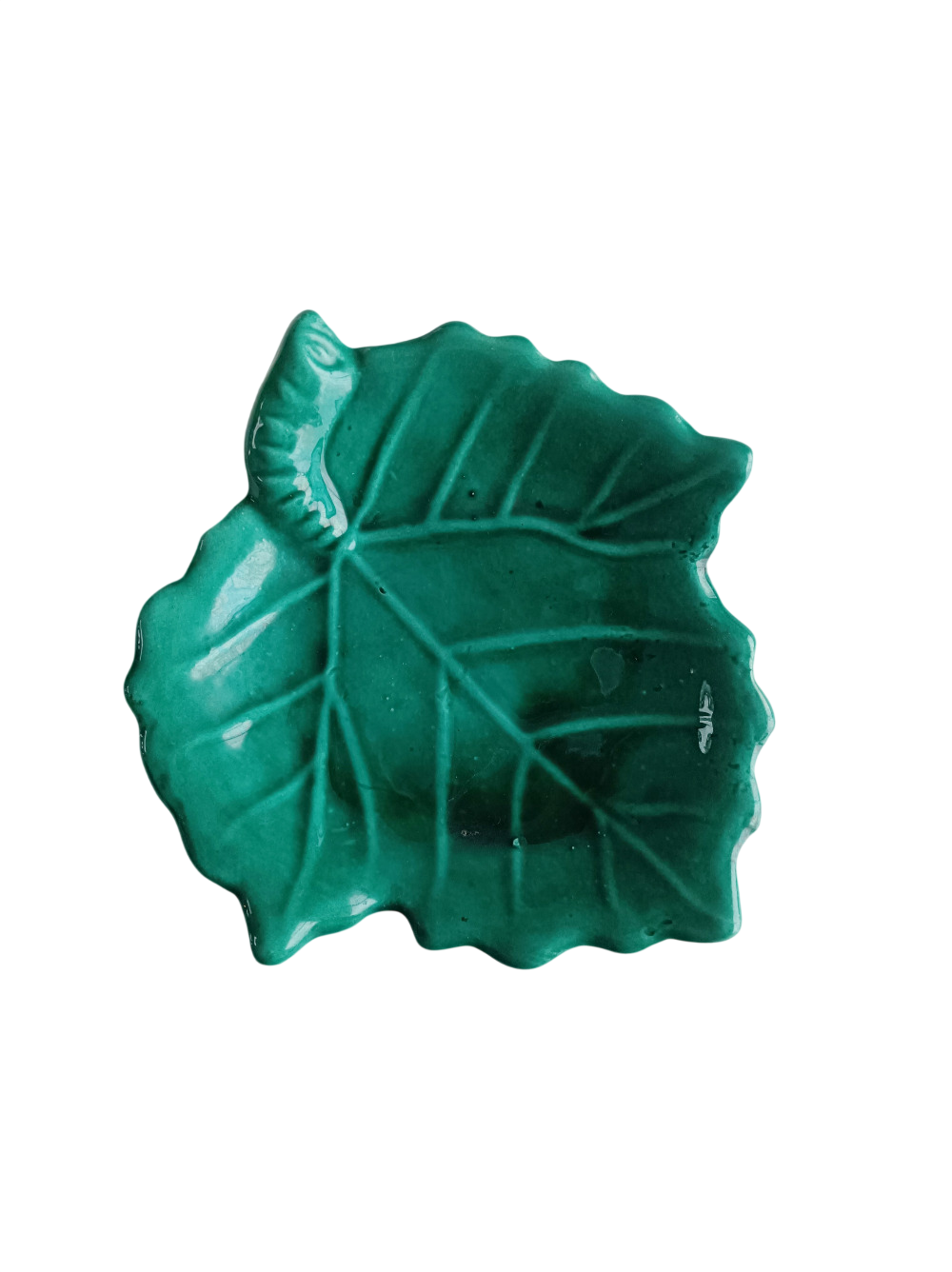 vide poche feuille en barbotine