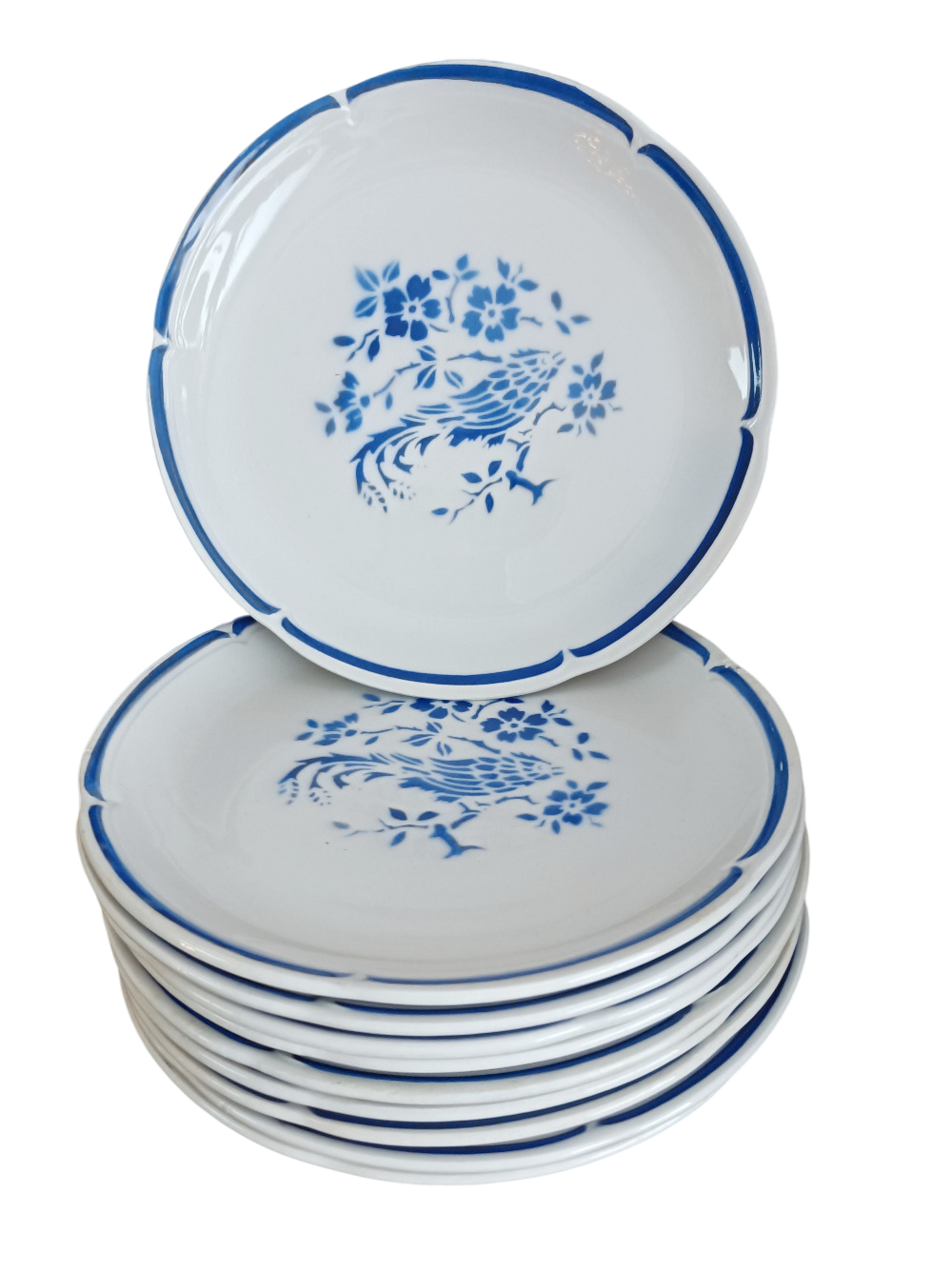 Lot de 10 assiettes plates Moulin des loups, Alain