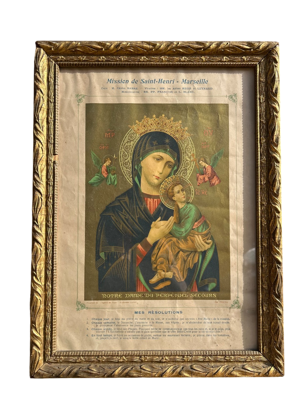 Image encadrée de Notre Dame du Perpétuel Secours