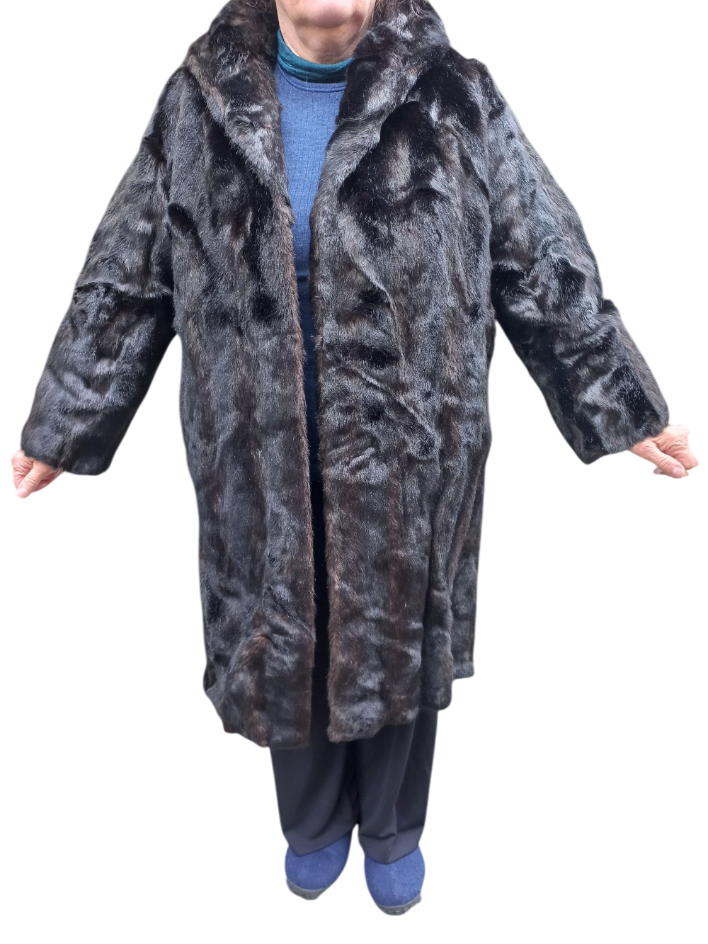 Veste en fourrure Véritable noire L