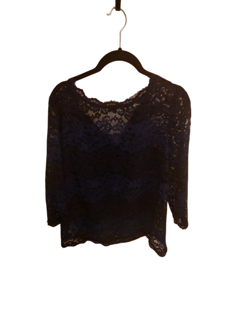 Top en dentelle bleu marine Promod, Taille XL