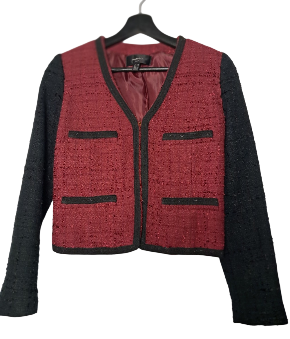 Blazer Mango bordeaux et noir