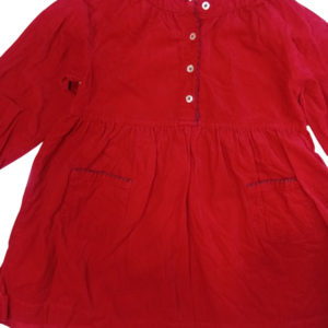 Robe en velours côtelé rouge