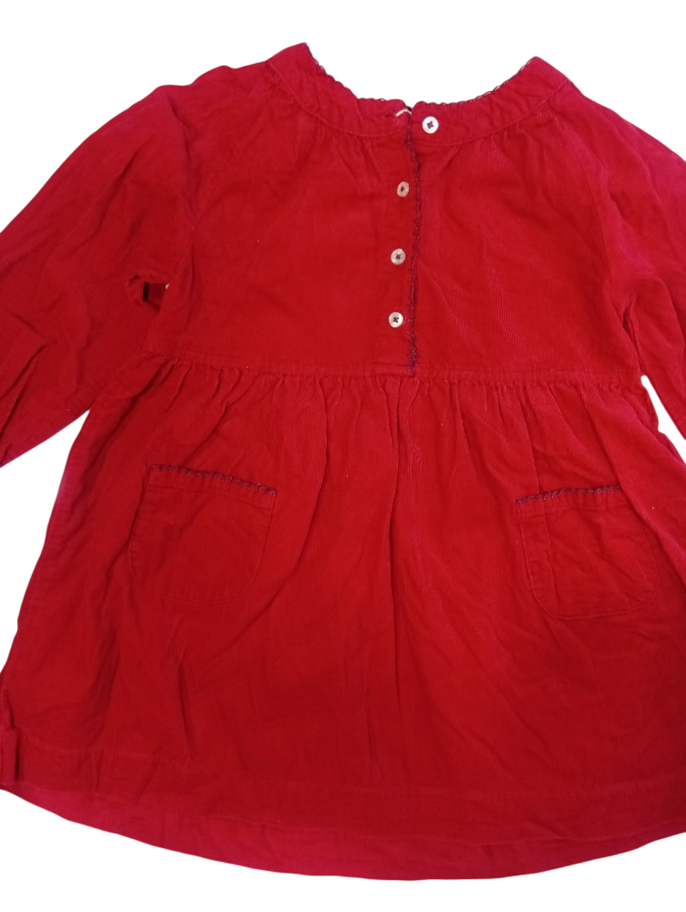 Robe en velours côtelé rouge