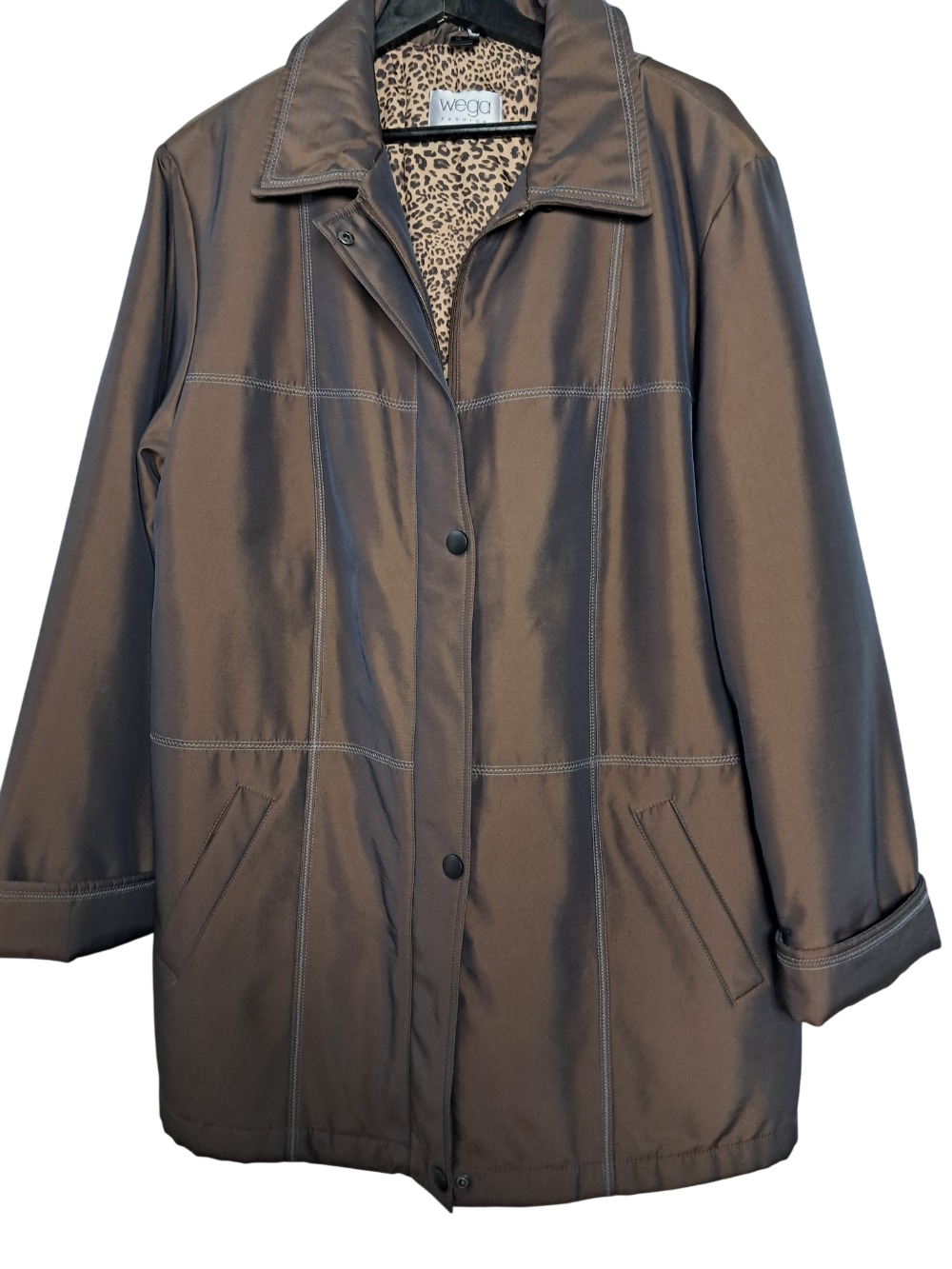 Manteau marron Wega, taille 42, polyester