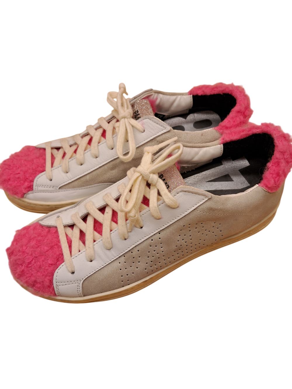 Chaussures P448 en cuir rose et gris