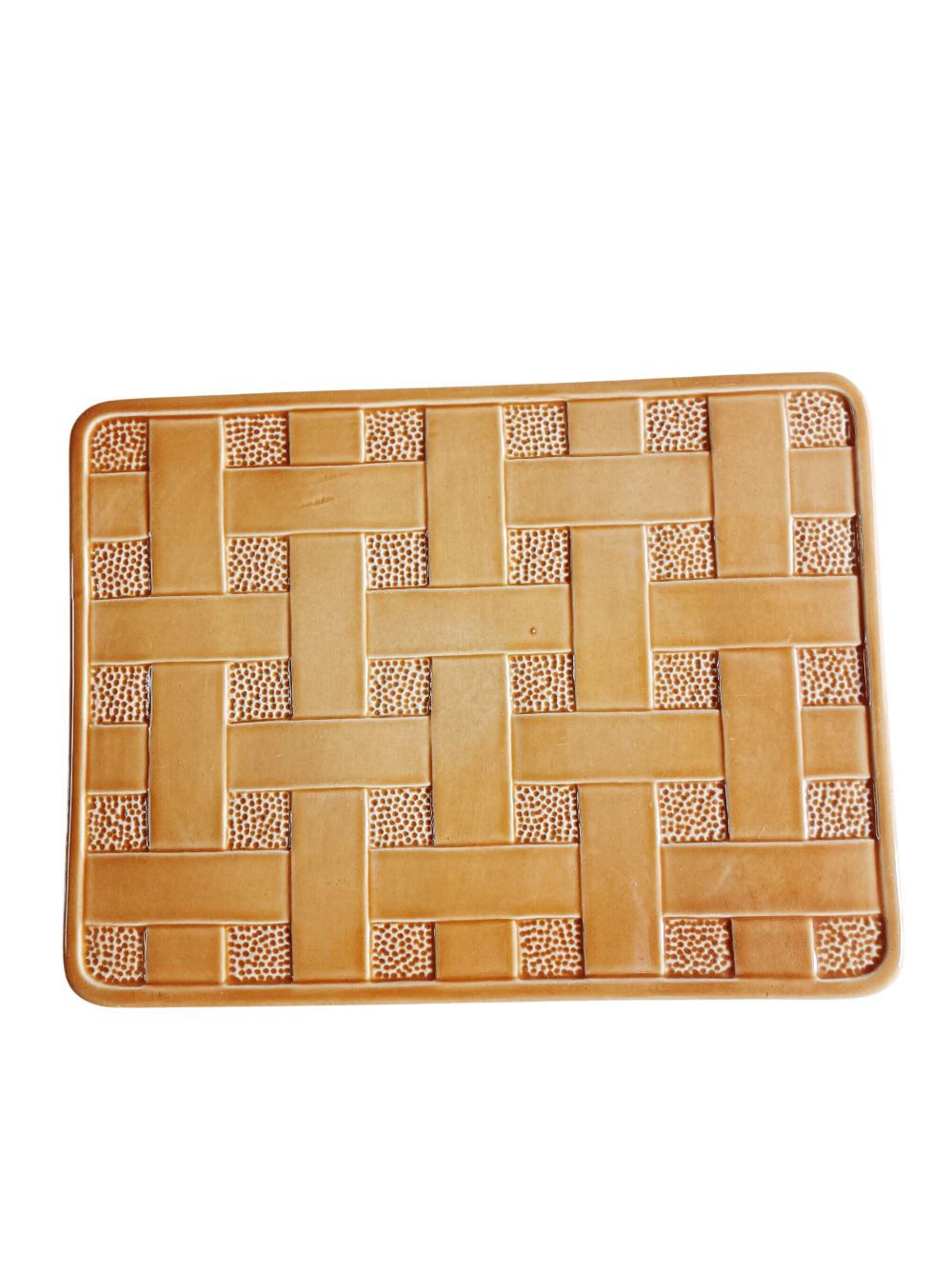 Grand plat / plateau / dessous de table Boch keralux, vintage